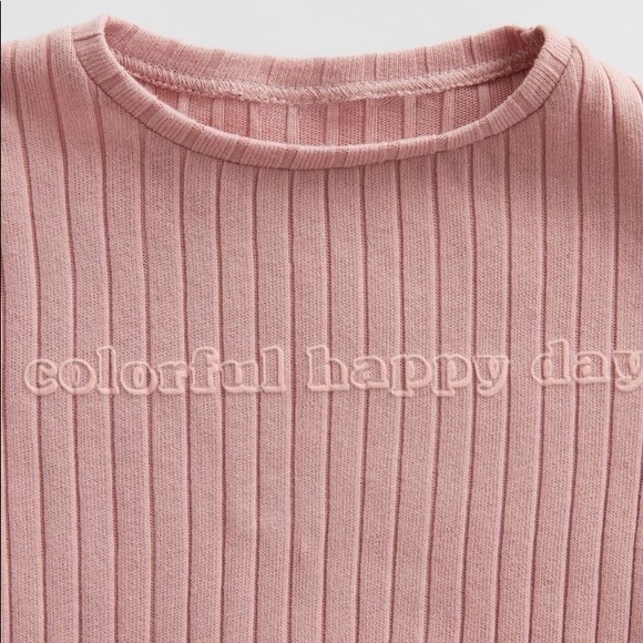 NEW Zara ribbed shirt pink baby 9 months - Picture 2 of 2